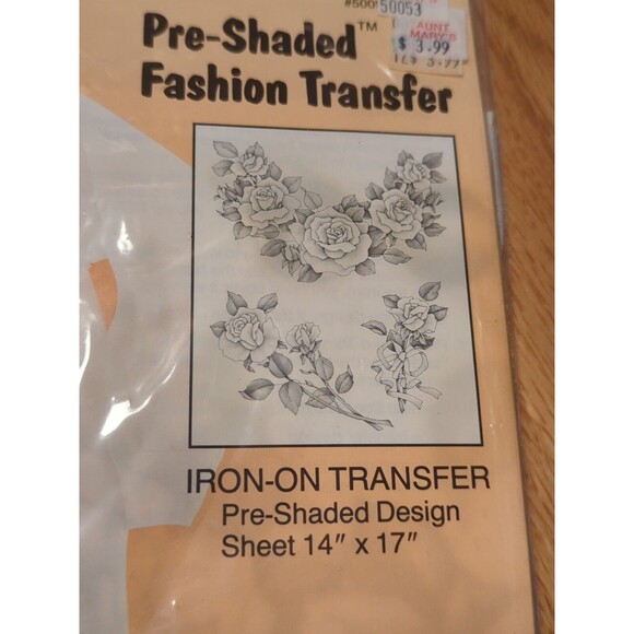 Dizzle Art Pre Shaded Fashion Iron On Transfer Roses 50053 Floral - Picture 3 of 9